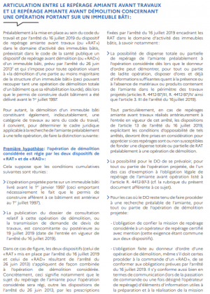 3ème édition du document du Ministère du Travail sur les cas d'exemption de réalisation d'un repérage amiante avant travaux