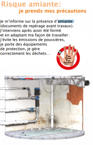 Sensibilisation des risques professionnels pour les plombiers-chauffagistes (amiante, ...) : mise à jour du dépliant INRS