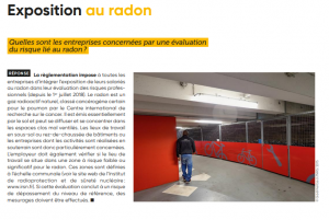 Evaluation du risque radon : une obligation de l'employeur !